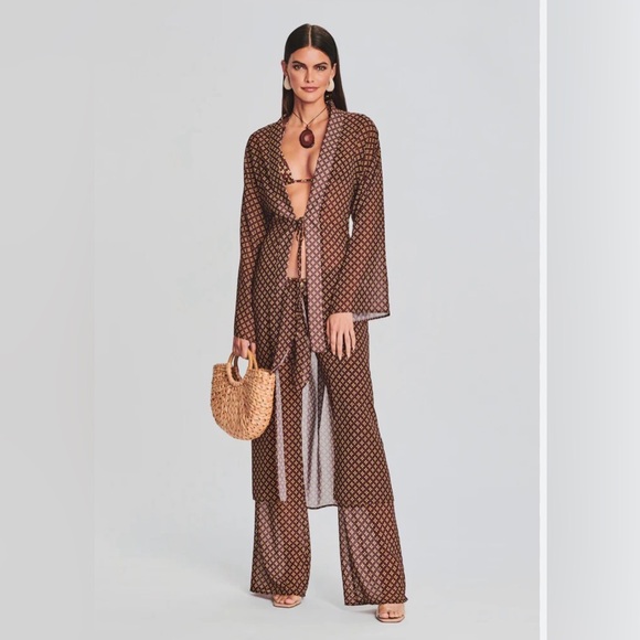 Bananhot Kimono & Pant CoOrd Set Cover Up NWOT Size: XL Stunning Resortwear - Picture 2 of 13